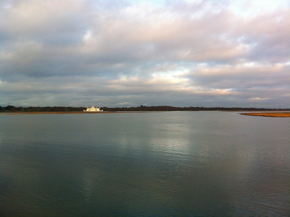 panorama of the calm evening sea