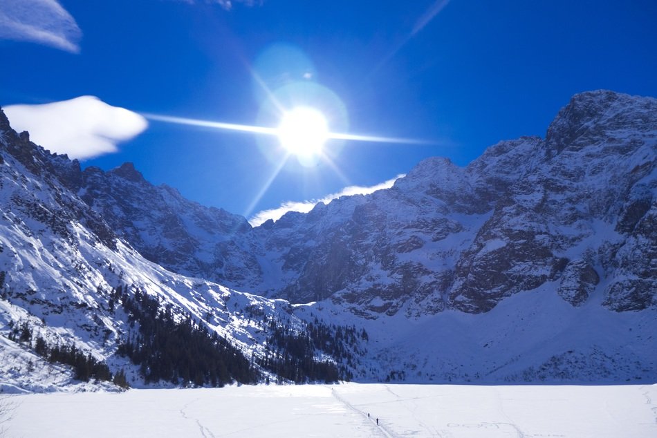 winter sun in the mountains
