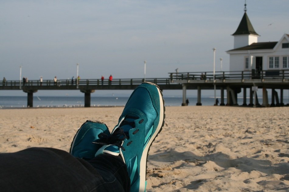 picture of the resting human on a beach