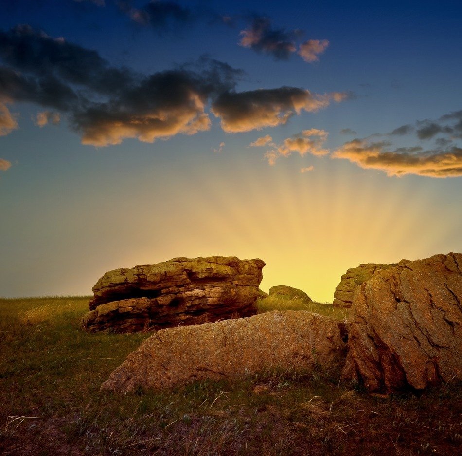 rocks at the back light