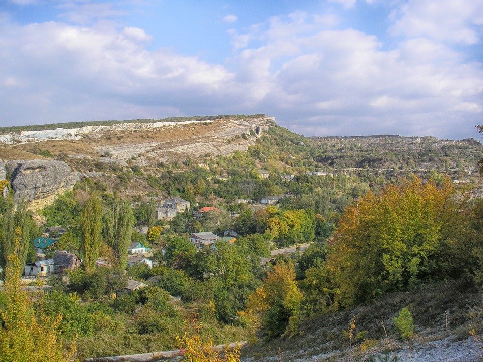 remote view of the village among the mountains in the Crimea