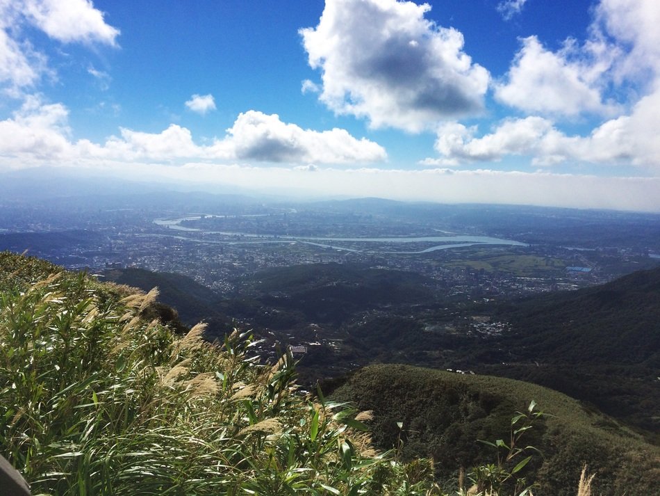 scenic panoramic view from mountain, taiwan, Yangmingshan National Park