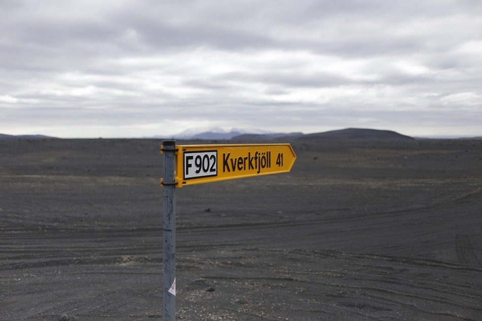color signpost in iceland