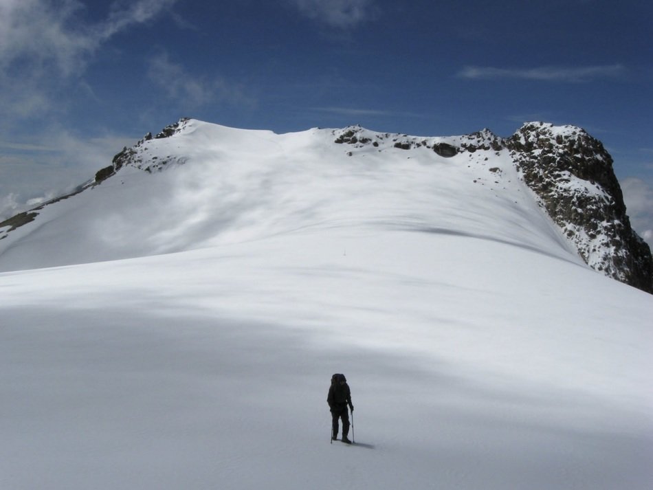 climber on the top of Iztaccihuatl in Mexico