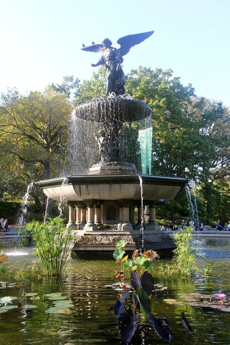 central park fountain with sculpture