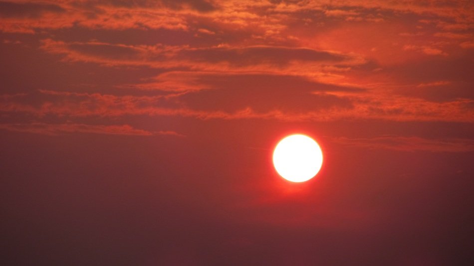 Bright sunset in the sky