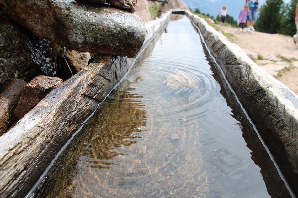 the water in the wooden line in Tyrol