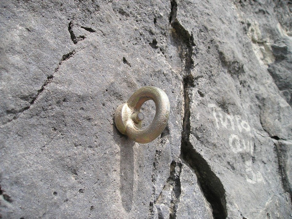 eye bolt on a rock