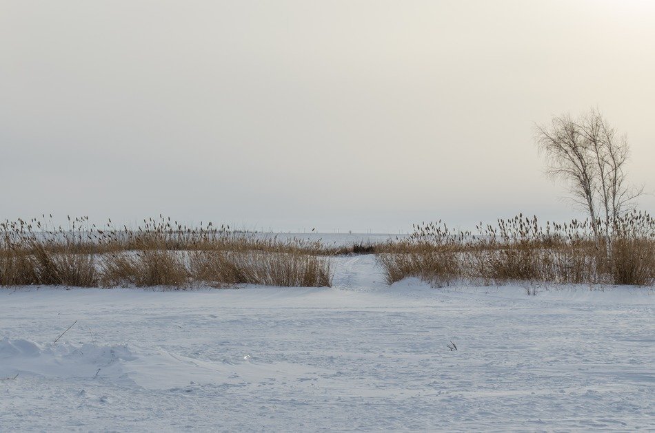 frozen river in Kazakhstan