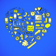 Vector seamless pattern of social doodles N2