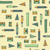 Retro Doodle office hand drawn pattern Seamless