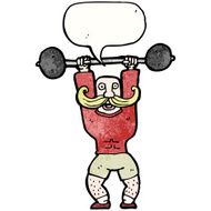 cartoon man lifting circus weights N2