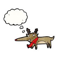 cartoon reindeer with thought bubble N22