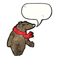 cartoon bear with speech bubble N59