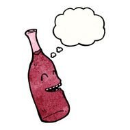 red wine bottle with speech bubble N9