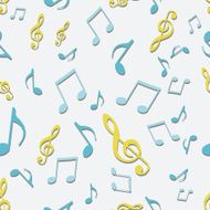 Vector Seamless Pattern of Music Notes N3