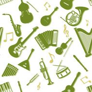 Vector Seamless Pattern of Musical Instriments N5