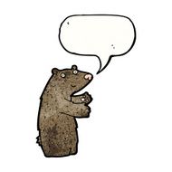 cartoon bea with speech bubble N3