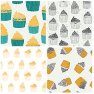 Beautiful seamless sweet pattern with muffins N2