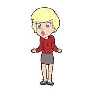cartoon woman shrugging shoulders N741