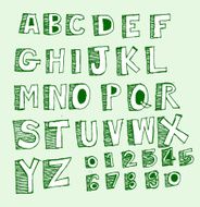 Hand drawn letters font N8