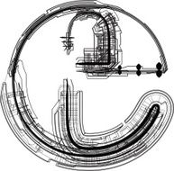 technological font LETTER e N2