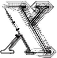 technological font LETTER x N3