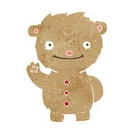 cartoon waving teddy bear N90