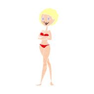 cartoon retro woman in bikini N14