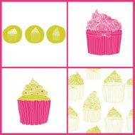 Beautiful seamless sweet pattern with muffins N3