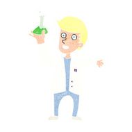 cartoon happy scientist N14
