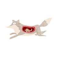 cartoon wolf with mouse in belly N10