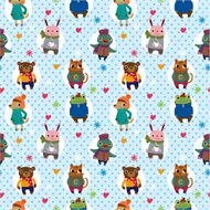 seamless winter animal pattern N4