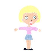 cartoon shocked woman N153