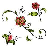 Sketch style flowers