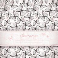 Invitation card template with colorful hand drawn outline butter N2