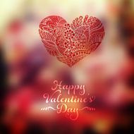 Vector heart Blurred template Invitation card in a tribal style