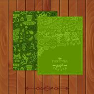 Green tea Branding Design Set of floral cards