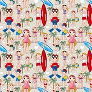 seamless summer people pattern