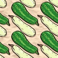 seamless vector pattern with zucchini