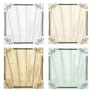 Set of Four Wood Grain Grunge Background with Frame Border