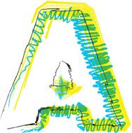 Hand draw font LETTER A N2