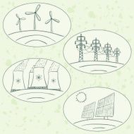 Power station energy doodles