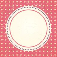 Vintage hearts seamless background Circle frame Place for text