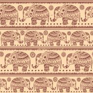 Ethnic vintage elephant seamless
