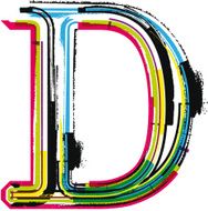 Colorful Grunge LETTER D N2