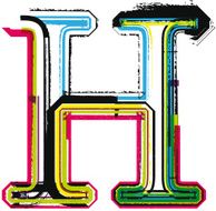 Colorful Grunge LETTER h N3