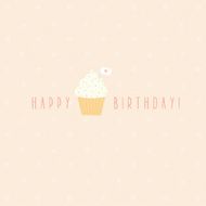 Birthday greeting card with cupcake