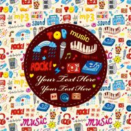 cartoon music party card N3