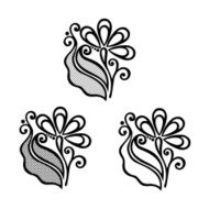 Beautiful Decorative Flower with Leaves (Vector) N7